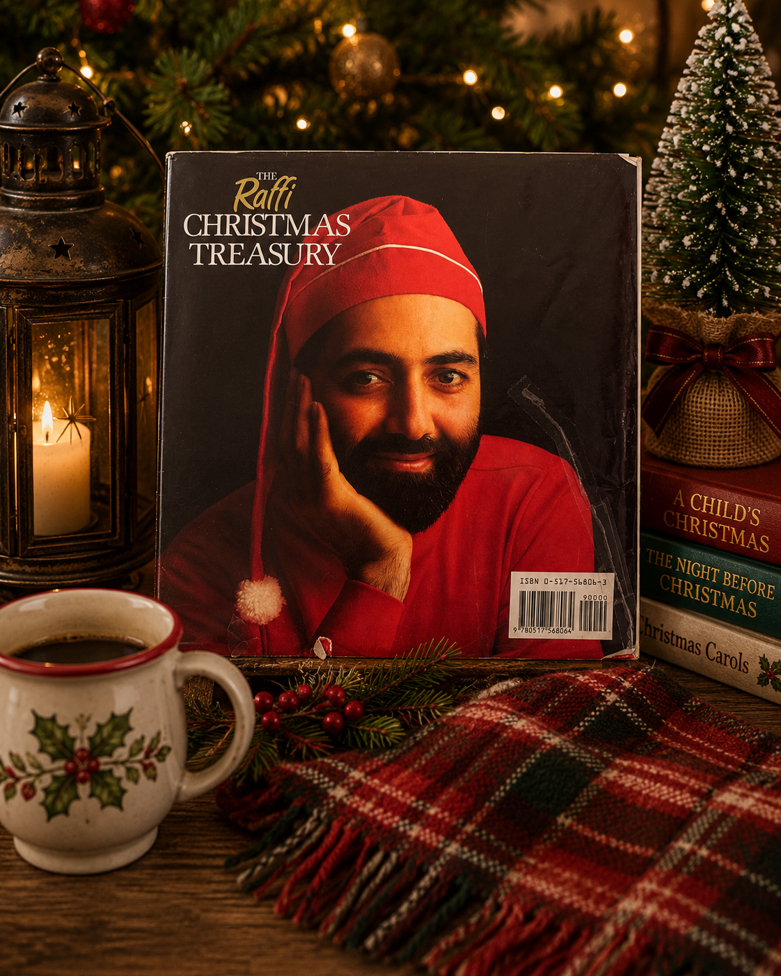 Back dust jacket of The Raffi Christmas Treasury showing condition and author photo.