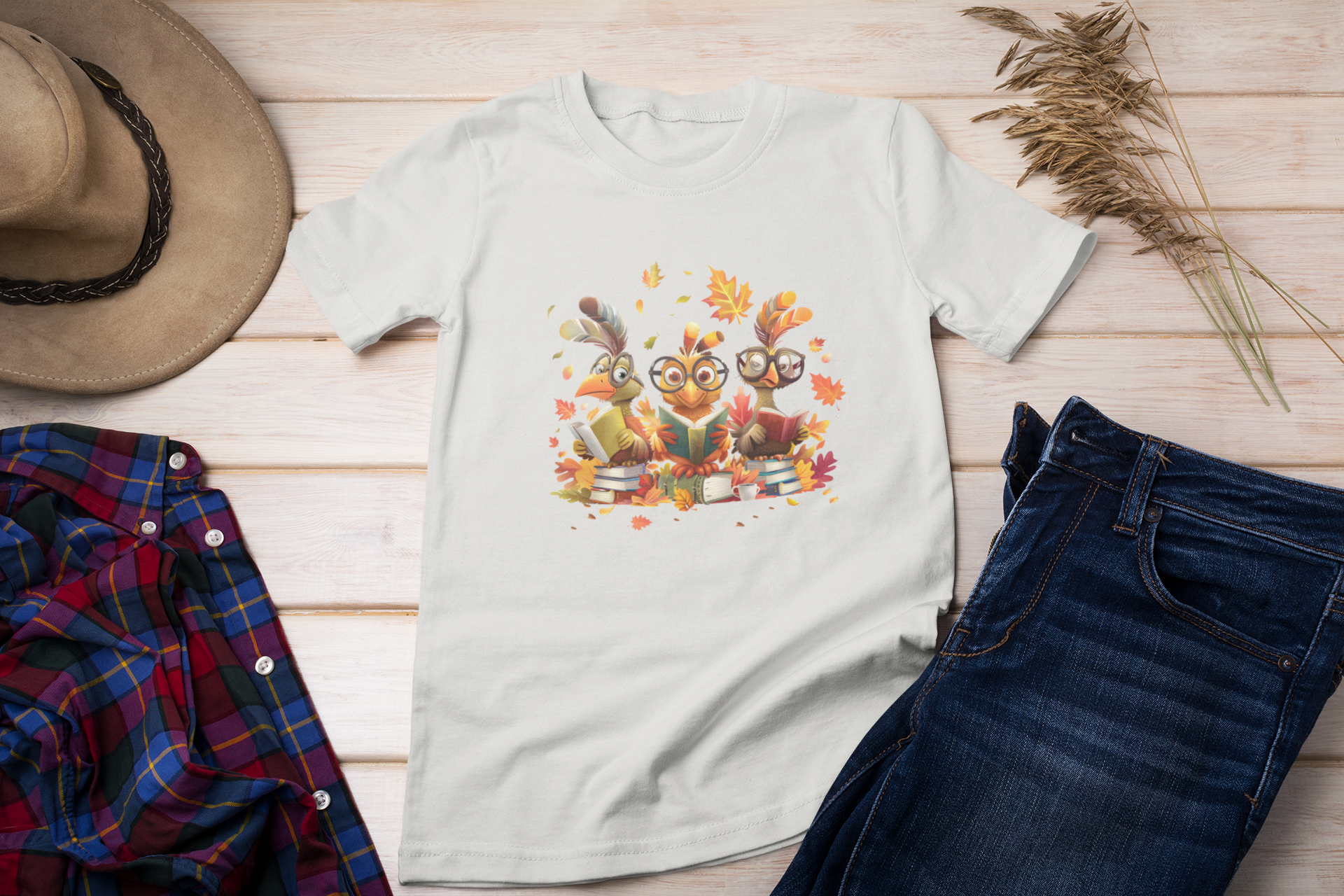 Short-Sleeve T-Shirt: Reading Turkeys