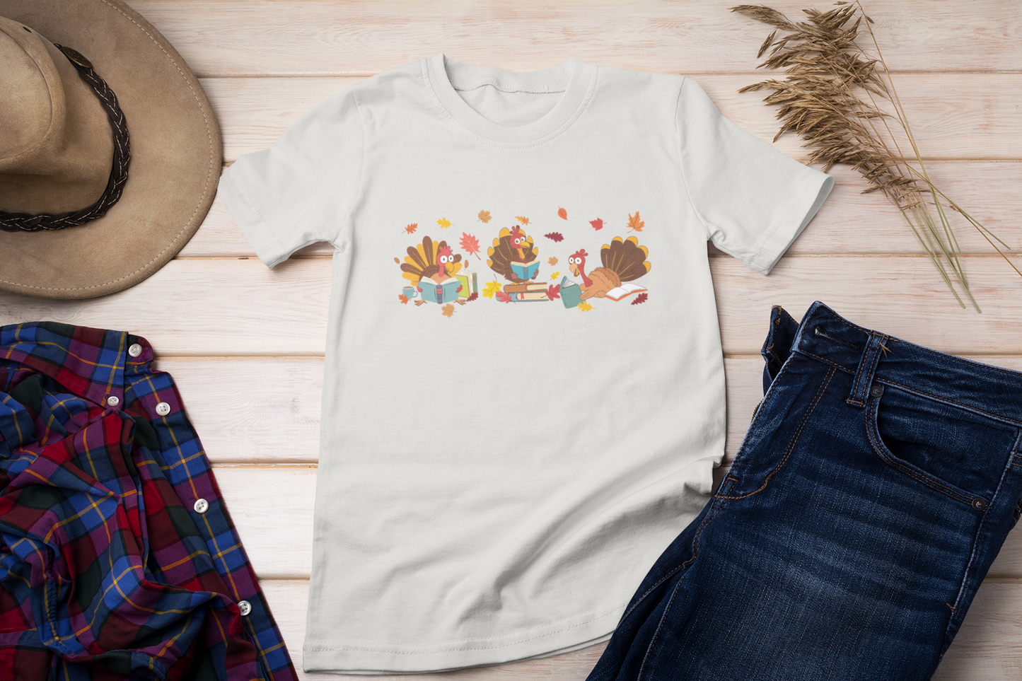 Short-Sleeve T-Shirt: Reading Turkeys