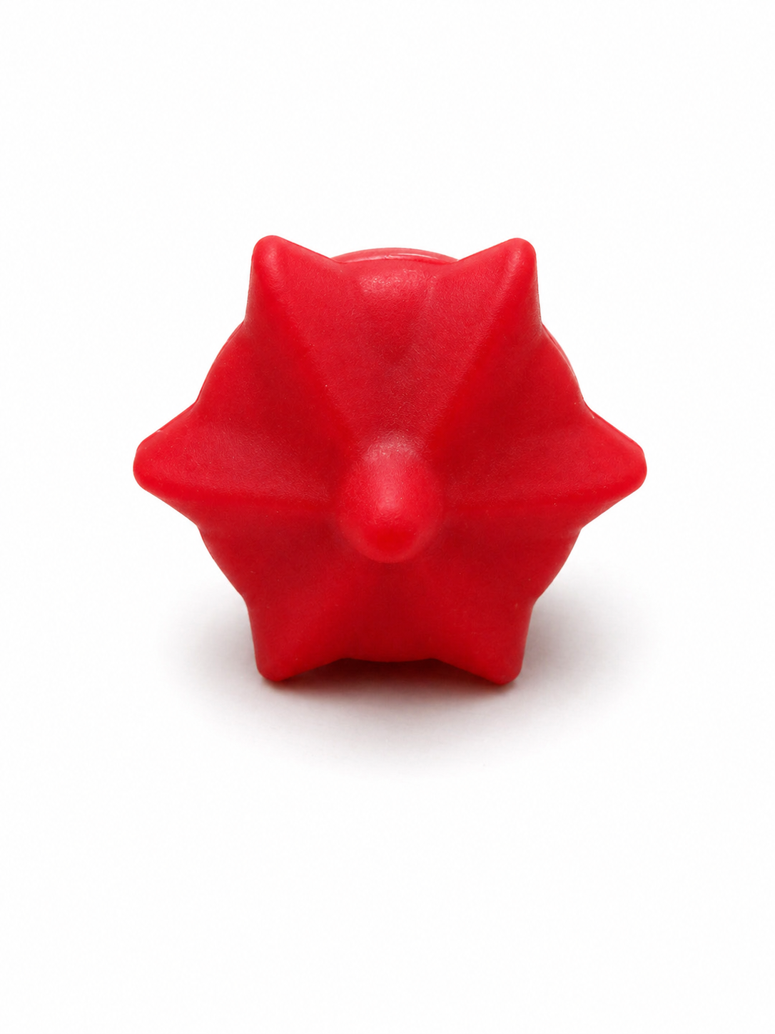 Red star-shaped silicone fidget ring with raised points for tactile input