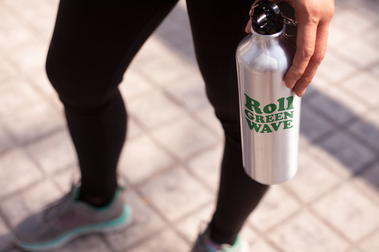 roll green wave sticker bottle