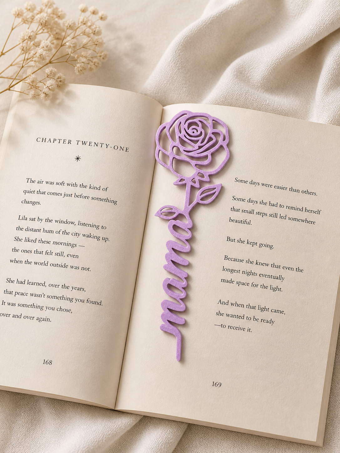 purple rose mother bookmark inside book elegant floral bookmark for mom