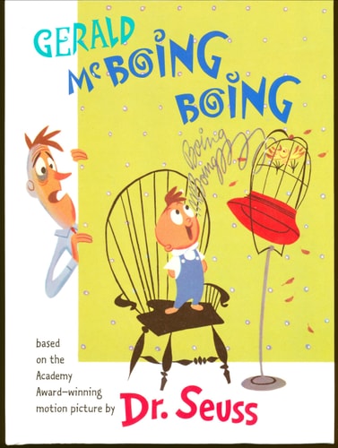 Cover of Gerald McBoing Boing by Dr. Seuss, a classic children's book about a boy who speaks in sound effects instead of words.