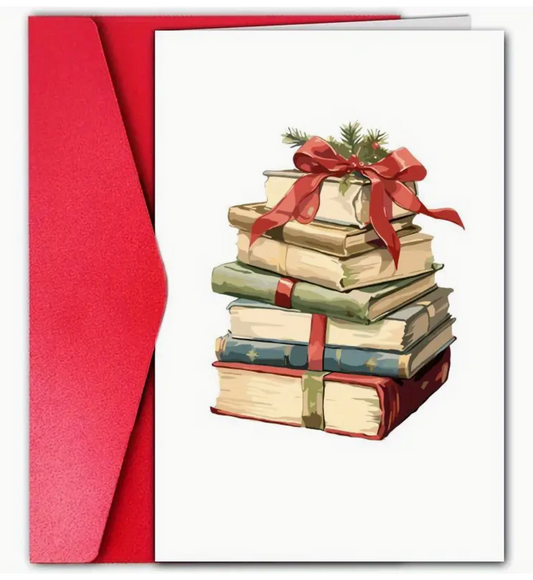 Christmas Card: Stack of Christmas Books