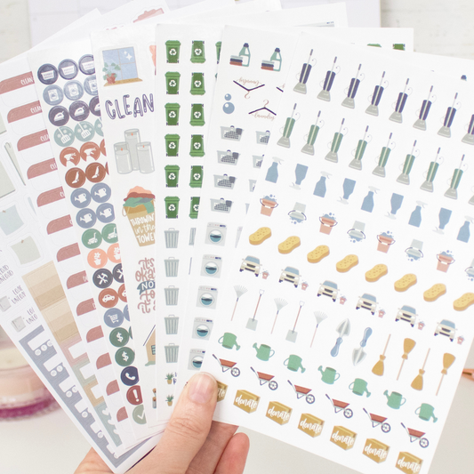 Sticker Pack for Household Chores: 736 Stickers for Cleaning and Organizing