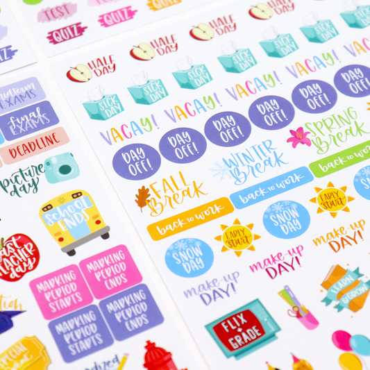 Sticker Pack for Teacher Planners – 586 Stickers for Classroom Planning