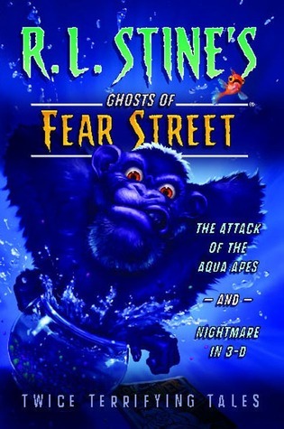 Book cover of 'Ghosts of Fear Street' with a gorilla and text on a blue background