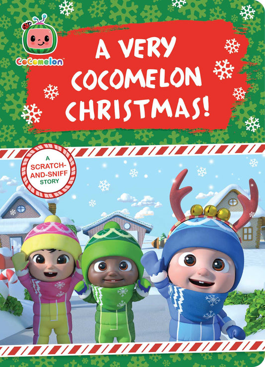Front cover of A Very CoComelon Christmas by Maggie Testa displayed on a bright background, children’s Christmas character book