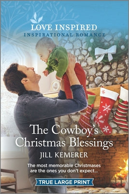 Cover of The Cowboy’s Christmas Blessings by Jill Kemerer, a Christian cowboy Christmas romance featuring holiday and western themes.