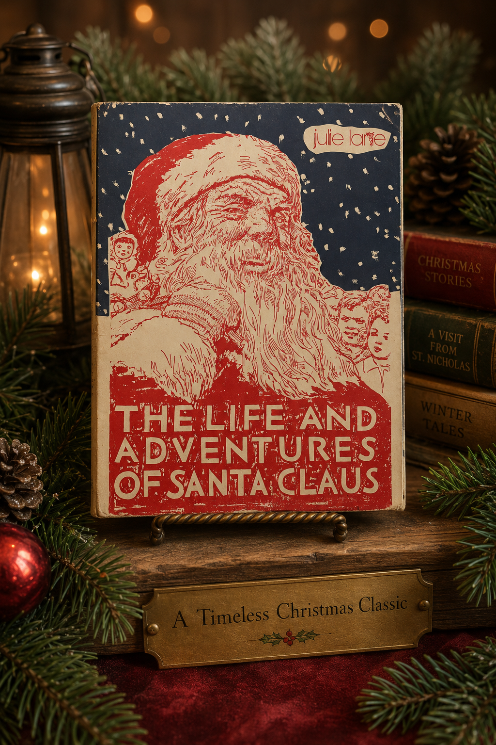 Front cover of vintage paperback The Life and Adventures of Santa Claus by Julie Lane