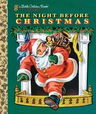 Book cover of 'The Night Before Christmas' with Santa Claus illustration on a green background