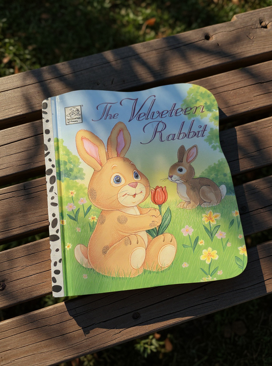 Front cover of The Velveteen Rabbit by Margery Williams shown with classic vintage-style illustrations, beloved children’s story