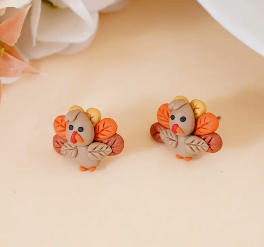 Clay Turkey Earrings