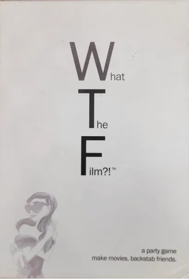 What The Film party game box featuring movie-themed card gameplay and strategy mechanics.