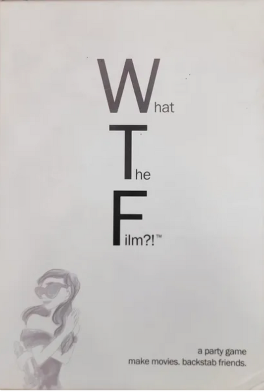 What The Film party game box featuring movie-themed card gameplay and strategy mechanics.