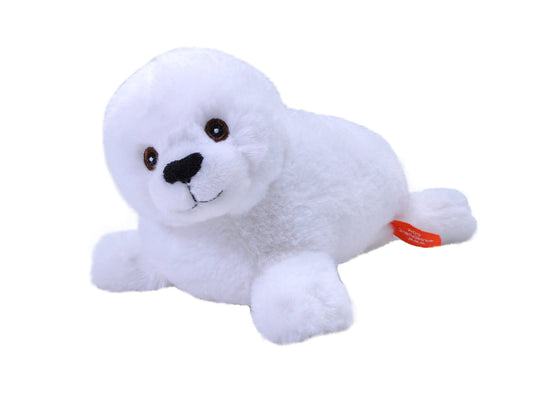 Soft white harp seal pup stuffed animal plush by Wild Republic Ecokins with realistic features and cuddly design