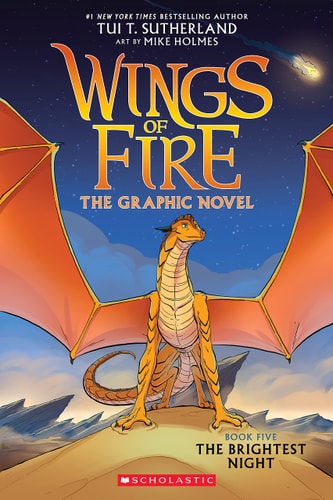 Cover of Wings of Fire: The Brightest Night graphic novel by Tui T. Sutherland, a bestselling middle-grade fantasy featuring dragons, epic adventures, friendship, courage, and the quest to bring peace to the dragon world.