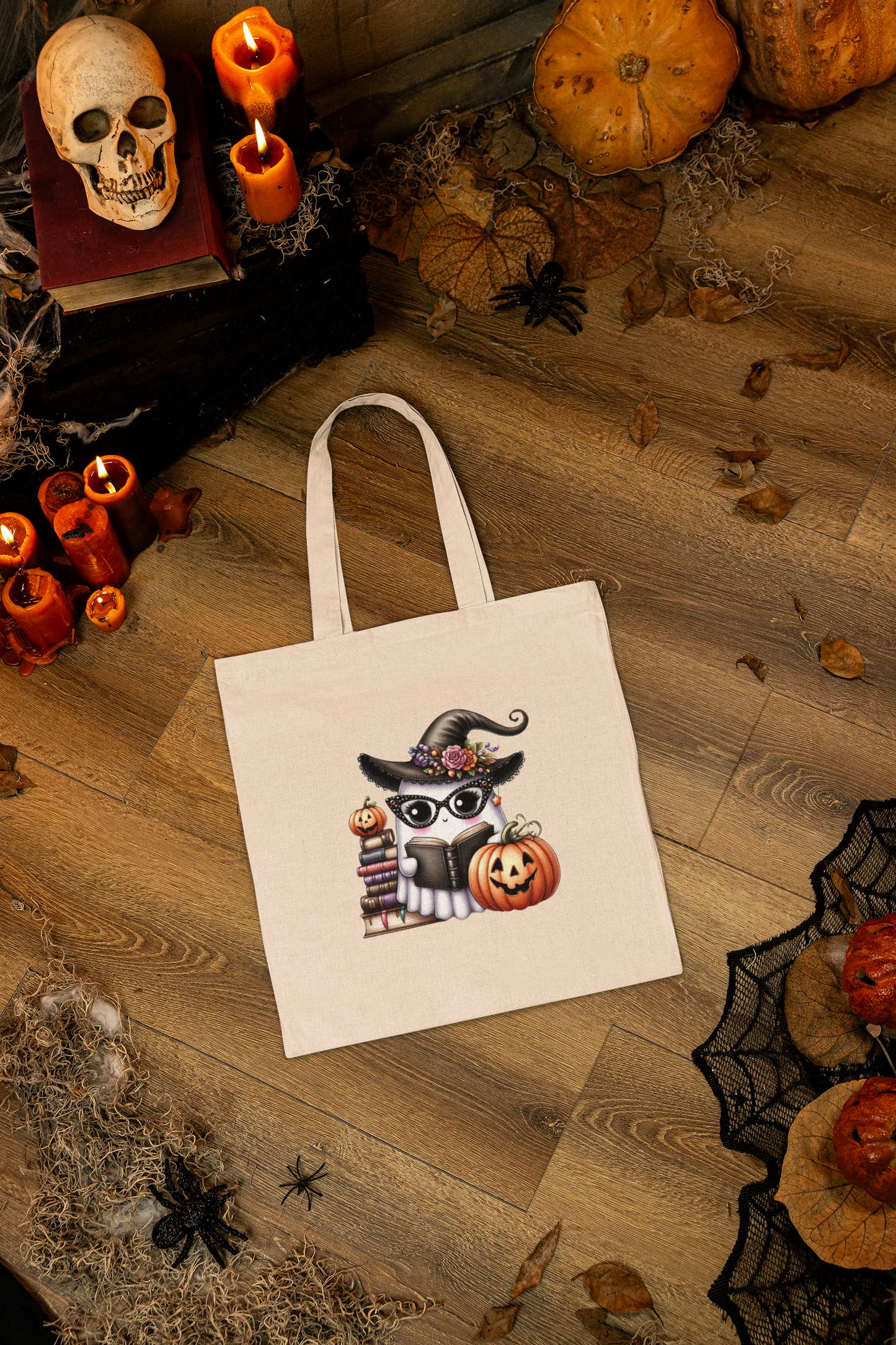 Canvas Tote Bag: Witchy Ghost