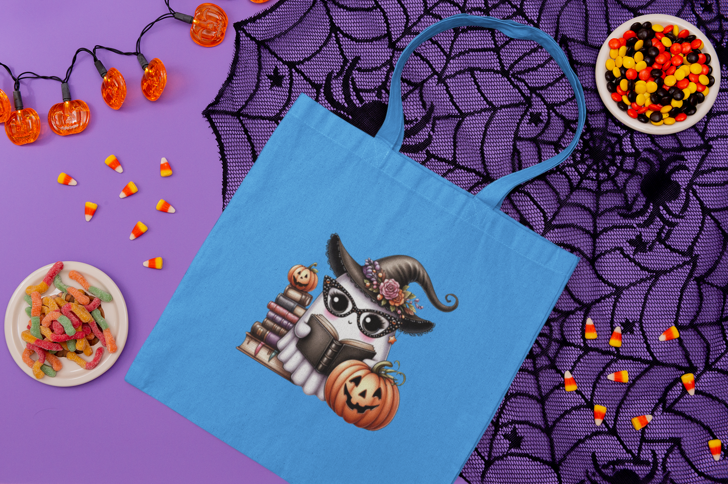 Canvas Tote Bag: Witchy Ghost