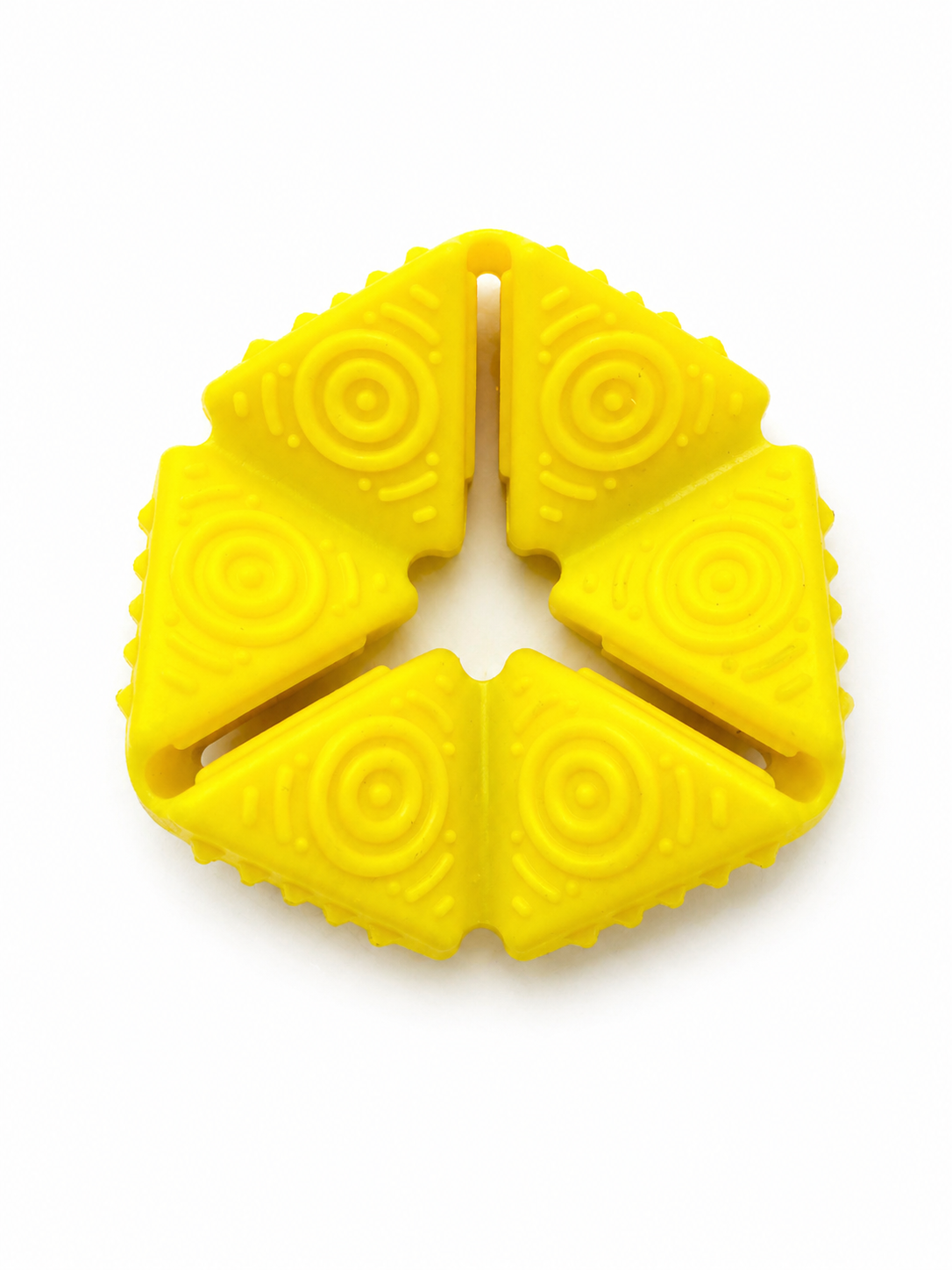 Yellow textured sensory fidget toy shaped like a cootie catcher